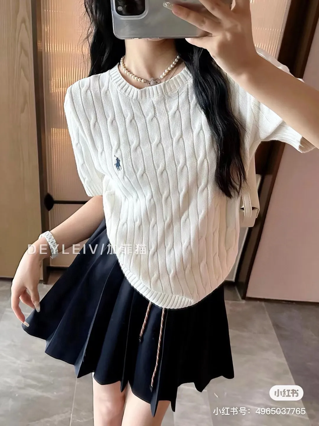 🅿️138 L15 #Ralph Lauren•New round neck embroidered short-sleeved bottoming knitted sweater ✅✅✅Ready stock Focus on quality Feel free to compare Size: S M L